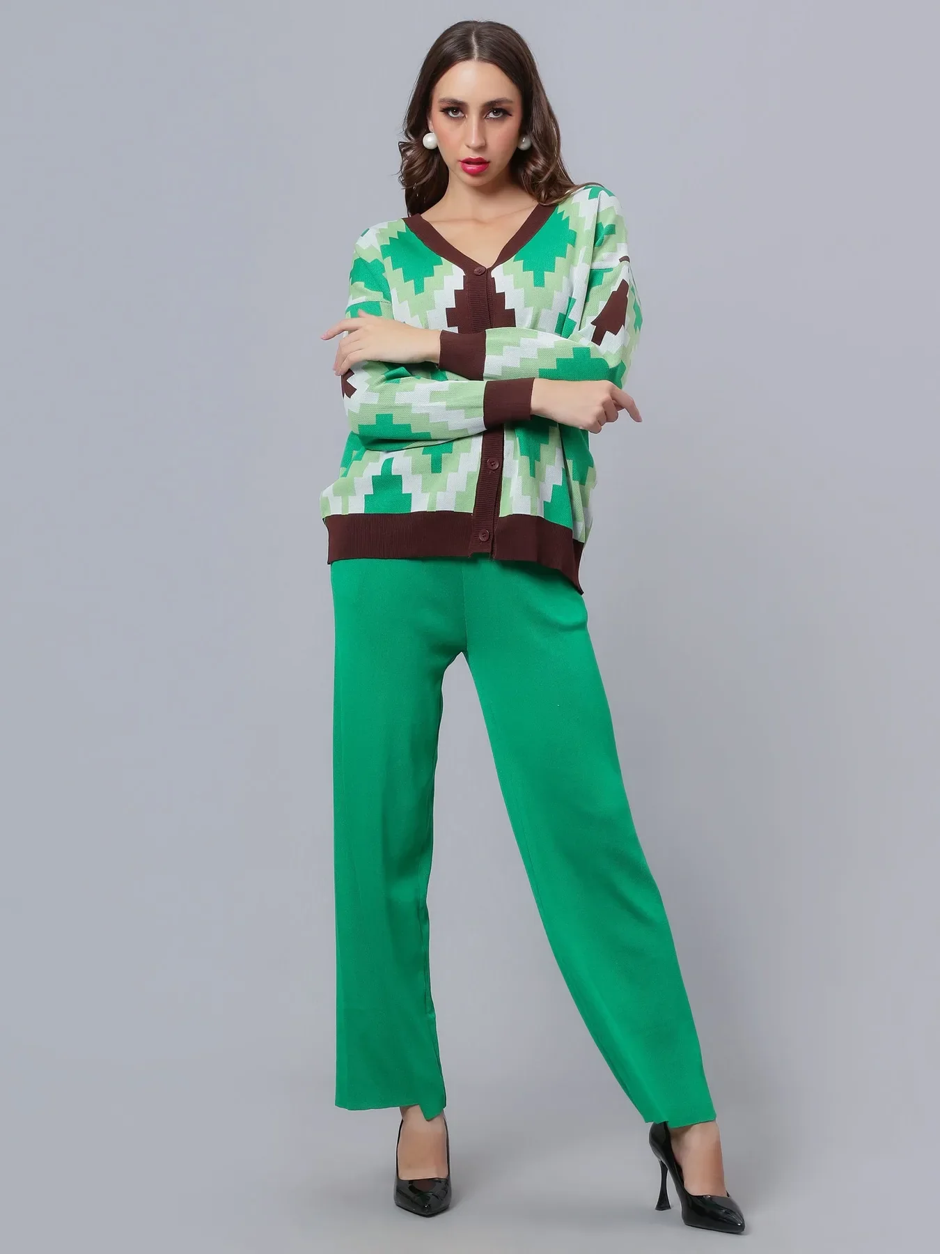 Knitted Cardigan Pant Two-Piece Set - Image 13