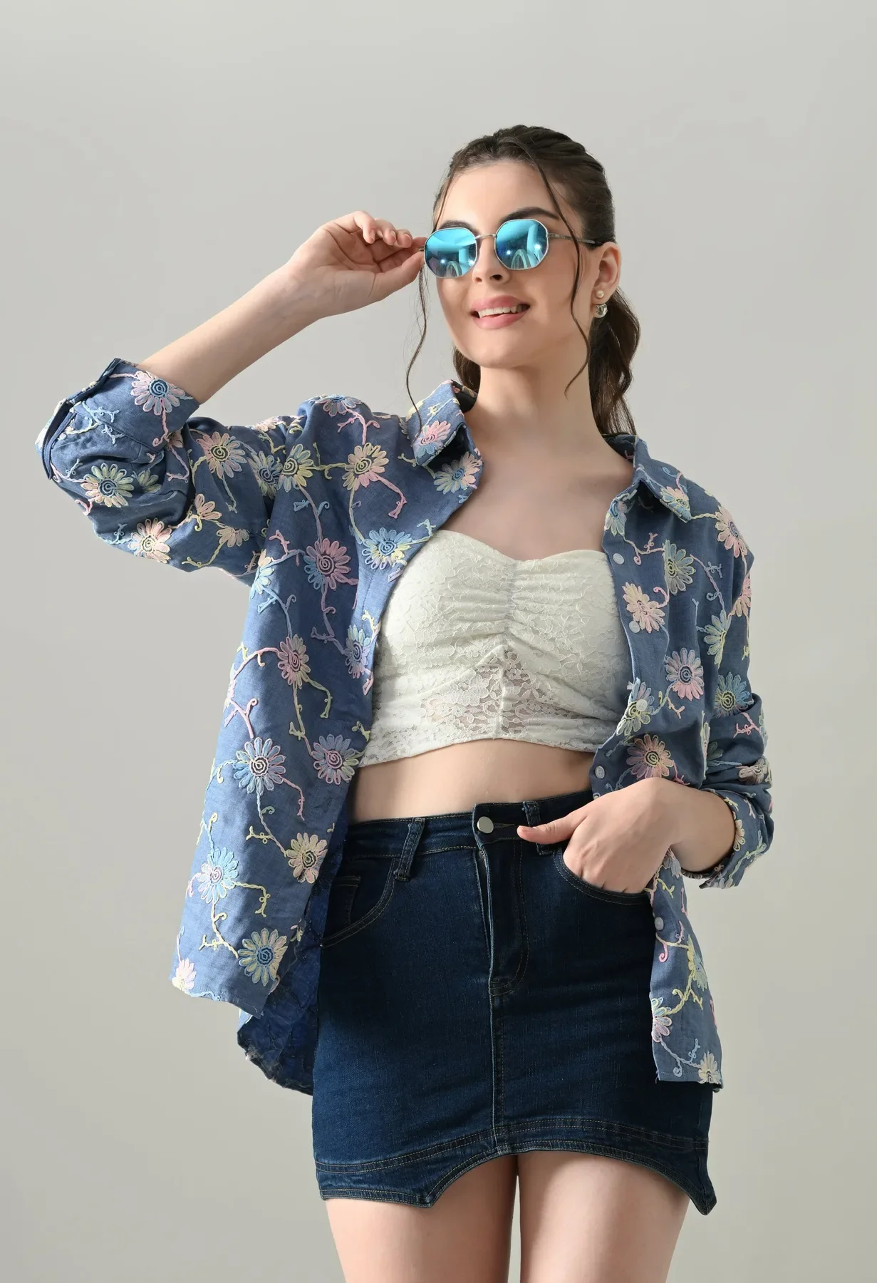 Meadow Bloom Embroidered Shirt - Image 7