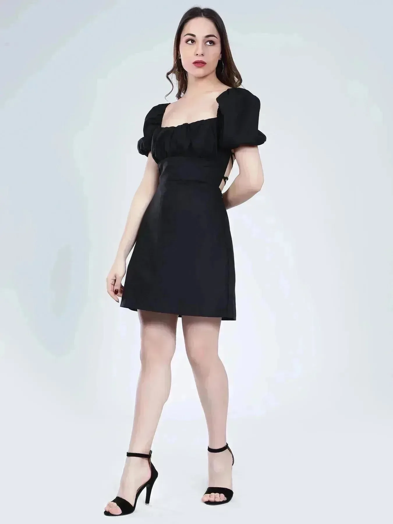 Off Shoulder Puff Sleeves Dress - Image 13