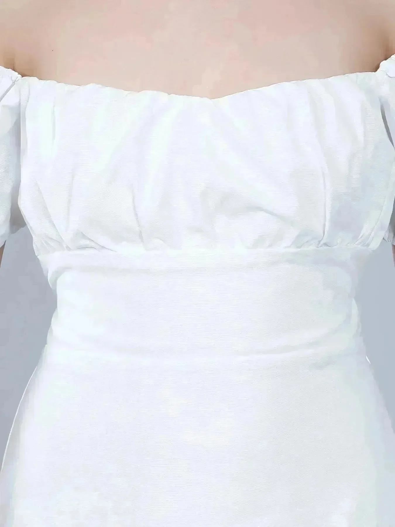 Off Shoulder Puff Sleeves Dress - Image 9