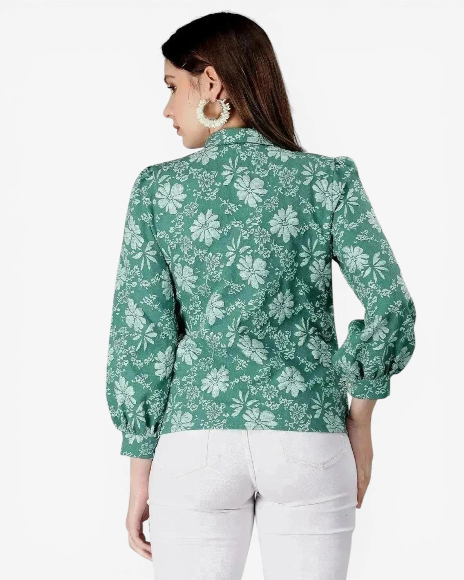 Pearl Beading Jacquard Shirt - Image 4