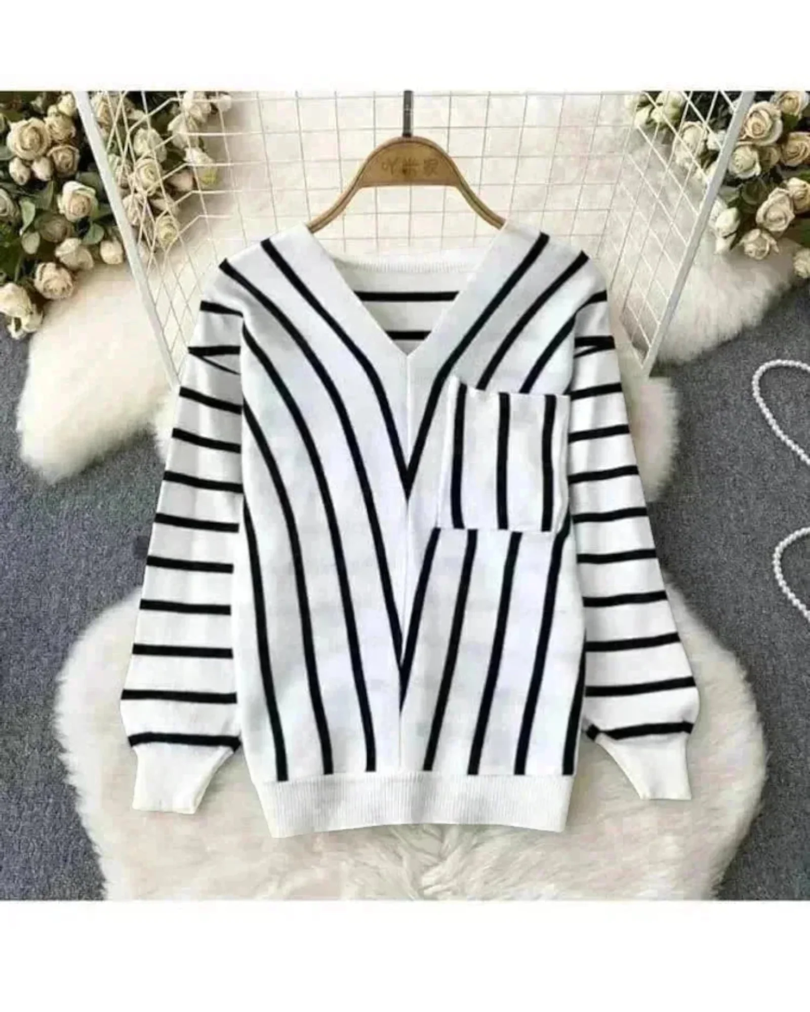 Striped Knitted Pullover - Image 6