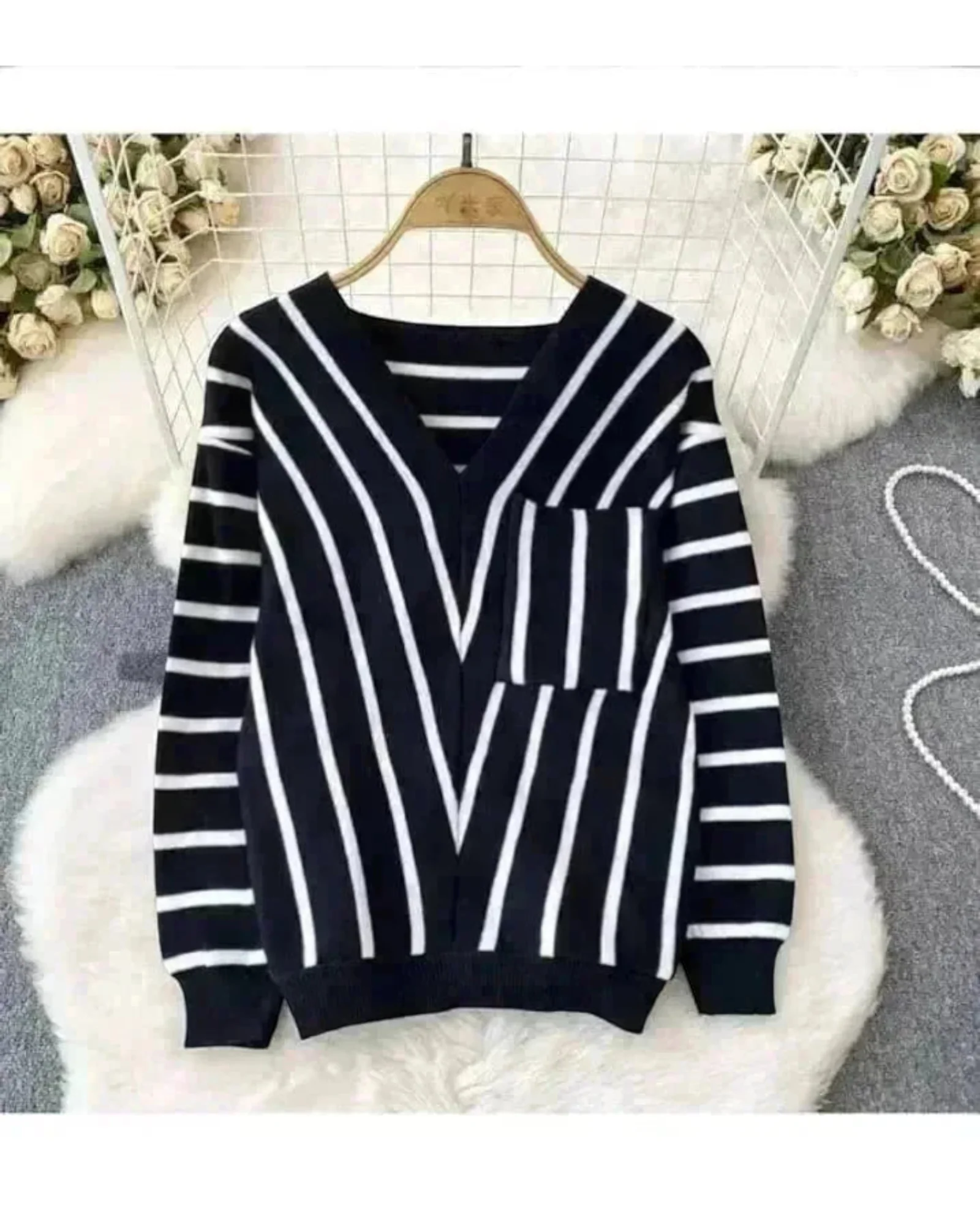 Striped Knitted Pullover - Image 7
