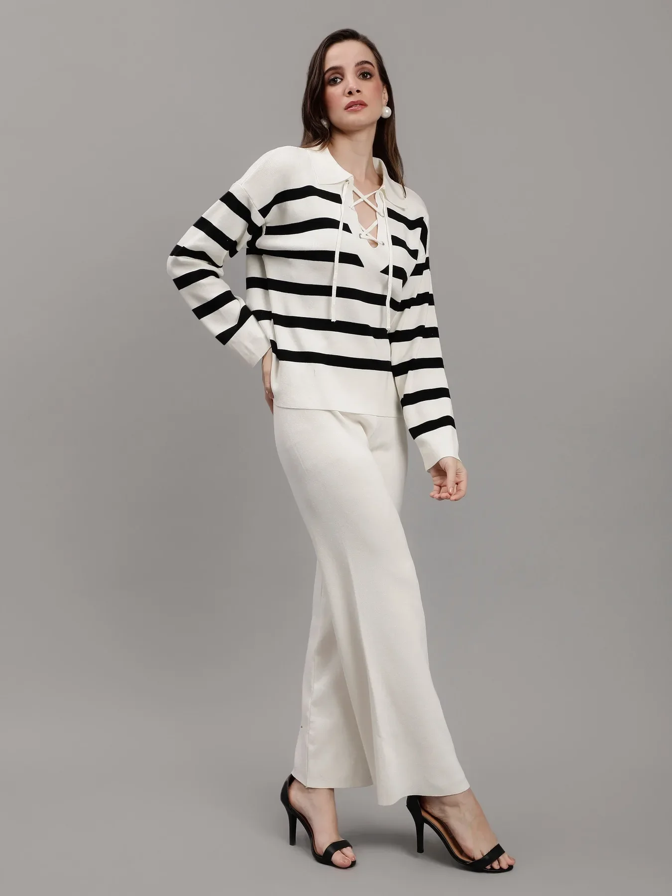 Striped Knitted Two Piece Set - Image 3