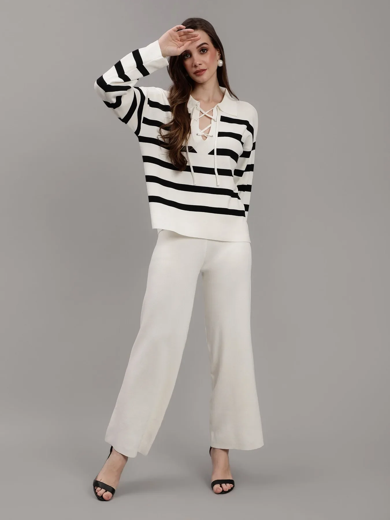 Striped Knitted Two Piece Set - Image 7