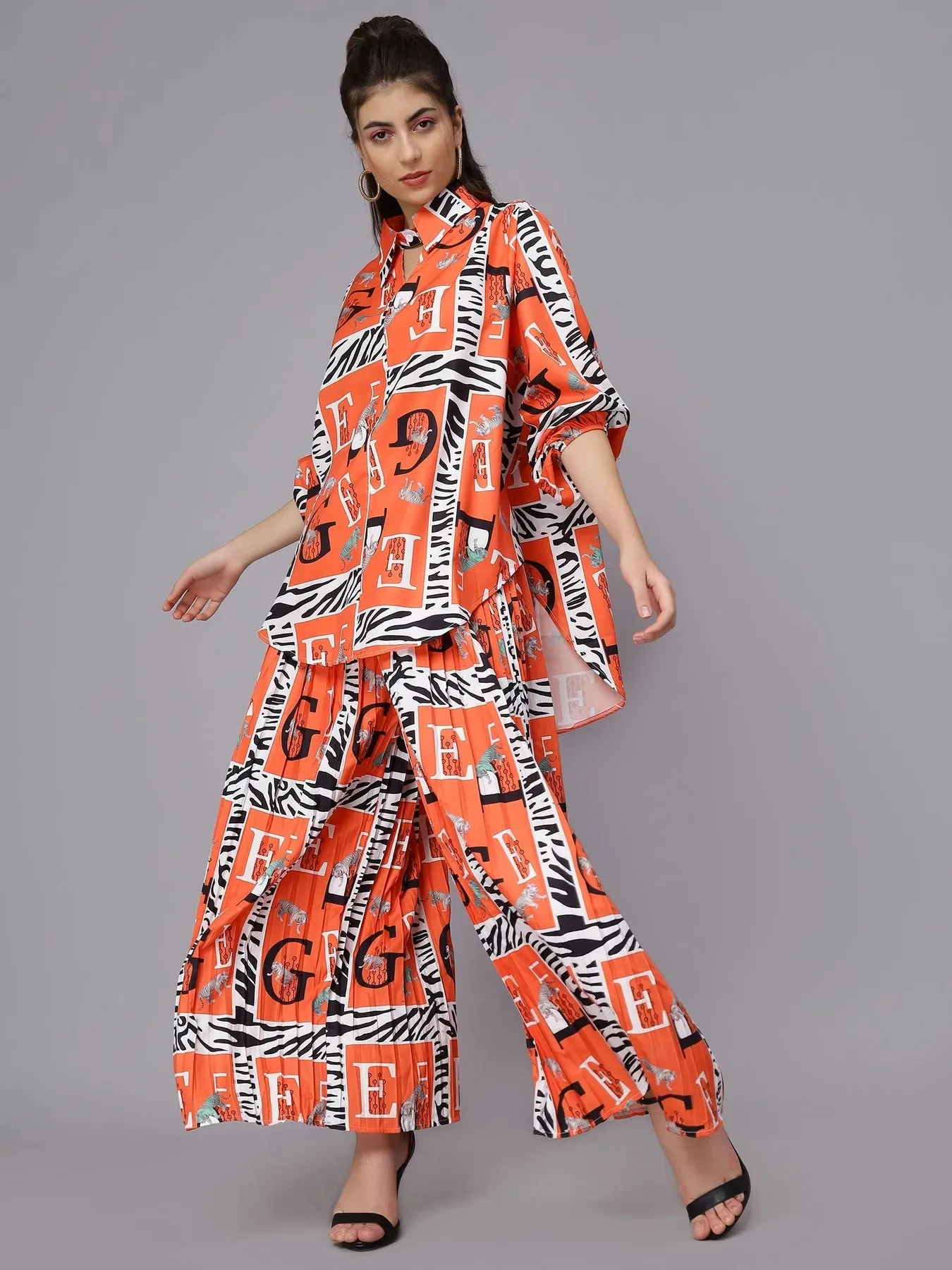 Tiger Print Oversized Two-Piece Set - Image 5